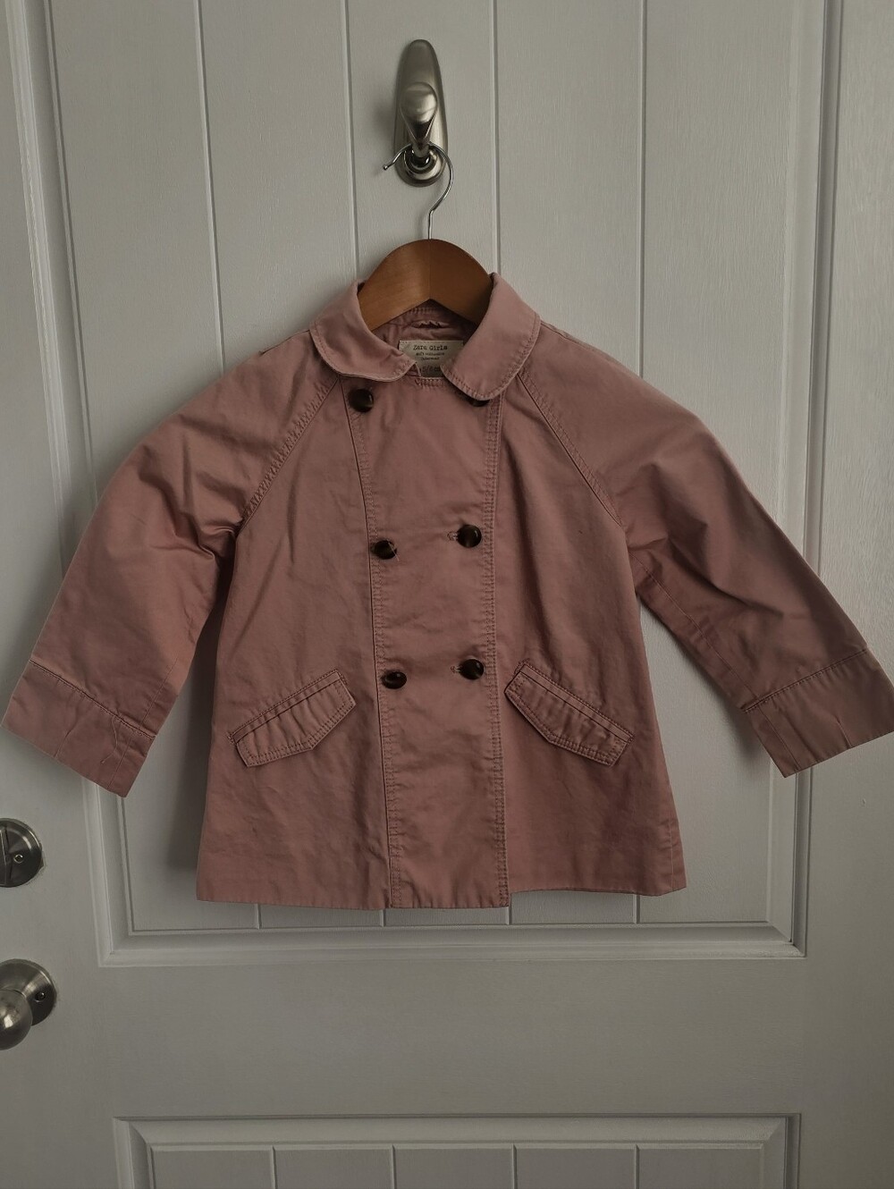 ZARA Softwear Girls 5-6 Pink Trench Coat